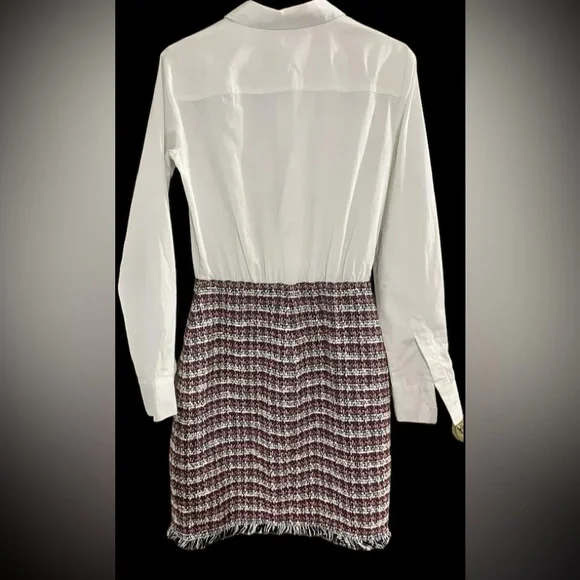 Bailey 44 White Button Up And Tweed Pencil Dress Size Small - Picture 3 of 3